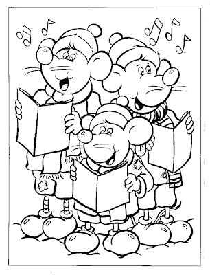 Singing Christmas Songs Coloring Page