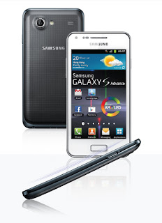 samsung galaxy s advance white back and front and side view