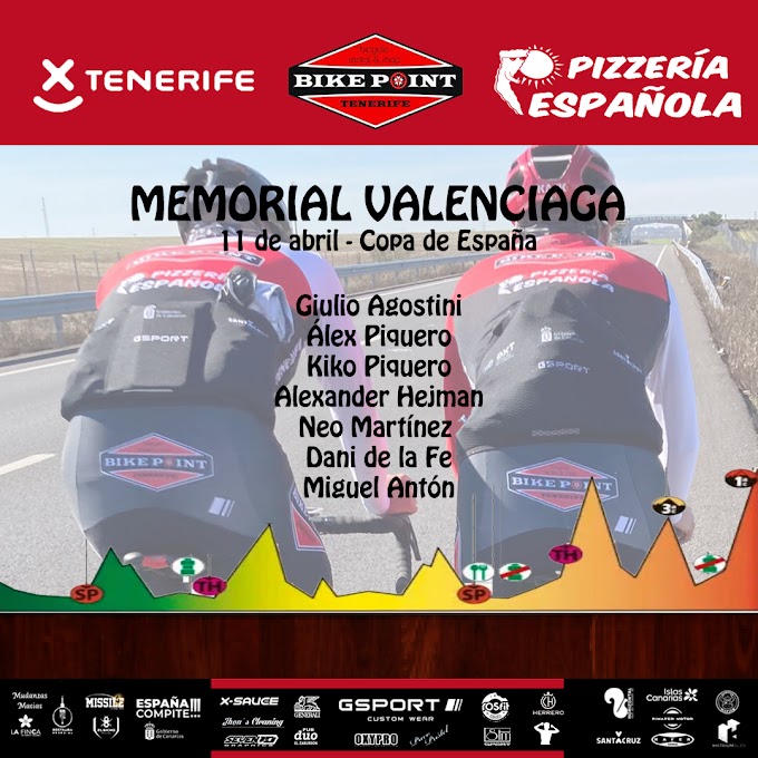 El Tenerife BikePoint Pizzería Española participará mañana en el Memorial Valenciaga