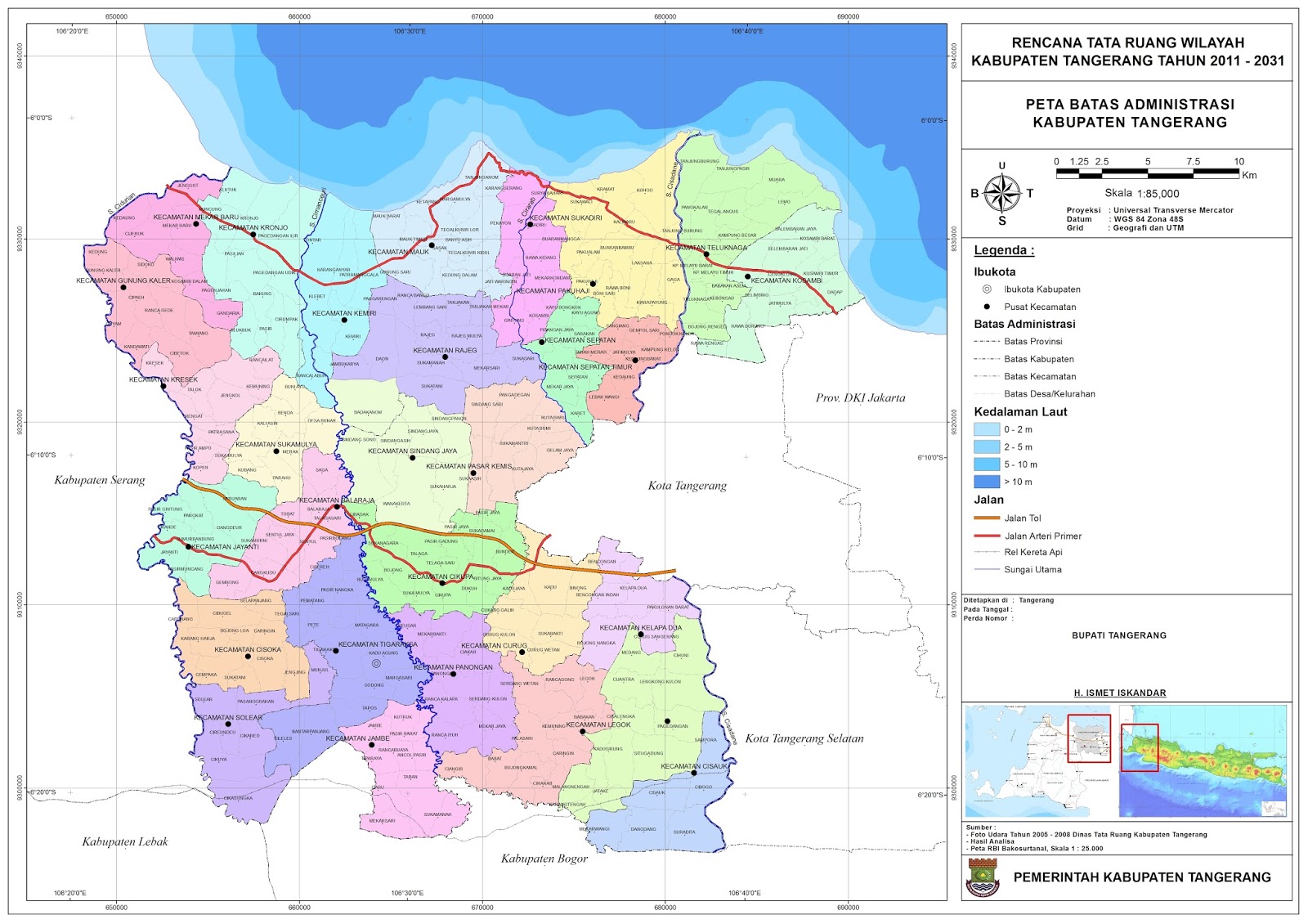 sampah peta  administrasi wilayah kabupaten  tangerang 