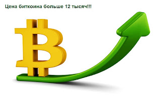 Цена биткоина больше 12 тысяч!!!