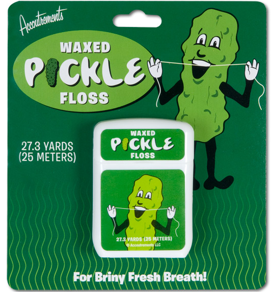 Accoutrements makes pickleflavored floss baconflavored floss cupcake 