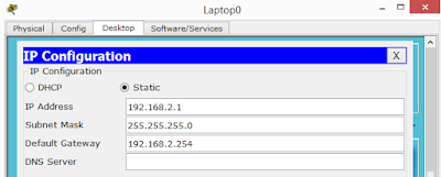 Konfigurasi ip address pada laptop