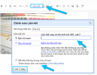 cách tạo liên kết trong blogspot