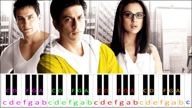 Kal Ho Naa Ho Piano / Keyboard Easy Letter Notes for Beginners