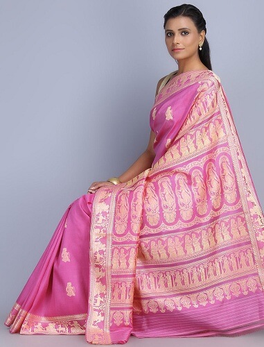 Thread Work Baluchari Saree