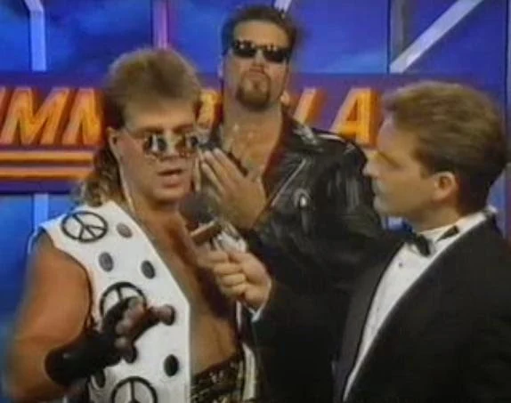 WWF / WWE SUMMERSLAM 1993: Joe Fowler interviewed Diesel and Shawn Michaels about the latter's Intercontinental Championship match against Mr. Perfect