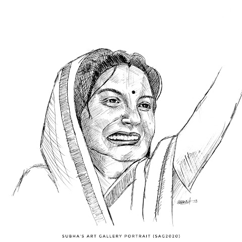 Anushka Sharma portrait sketch; Mime Image