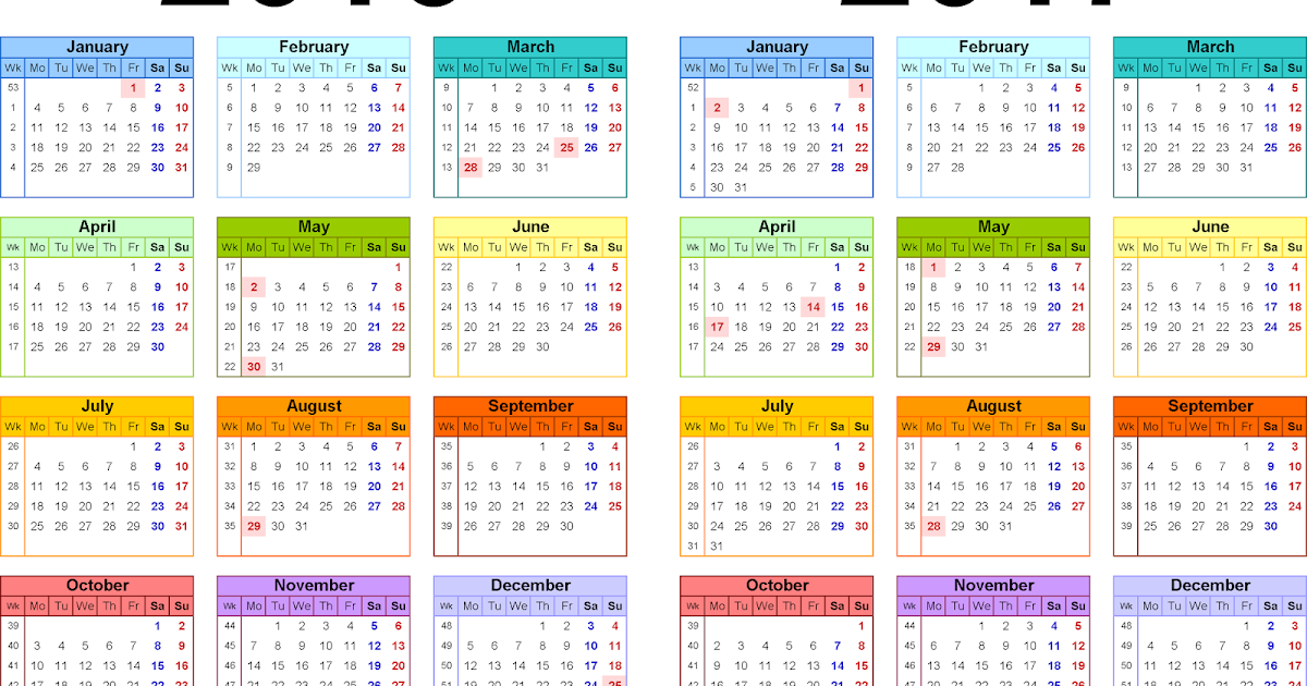 two year calendars for 201617 word and excel