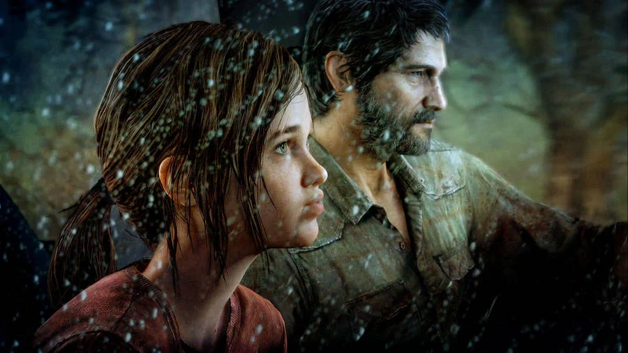 A split-screen image displaying key pivotal scenes showcasing the evolution of Joel and Ellie's relationship, highlighting its impact on the narrative