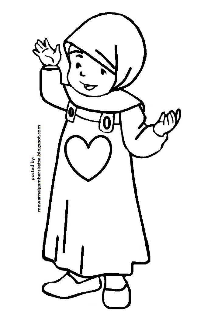  Mewarnai  Gambar  Mewarnai  Gambar  Princess Muslimah 