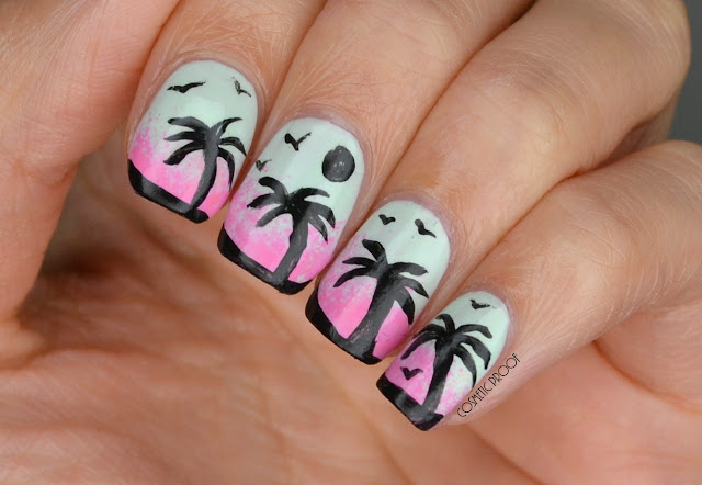 Holiday Escape Sunset Nail Art with LACC Nail Colour