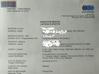 Certificate Of Inspection/Laporan Surveyor Sucofindo Indonesia Serta KSO Sucofindo