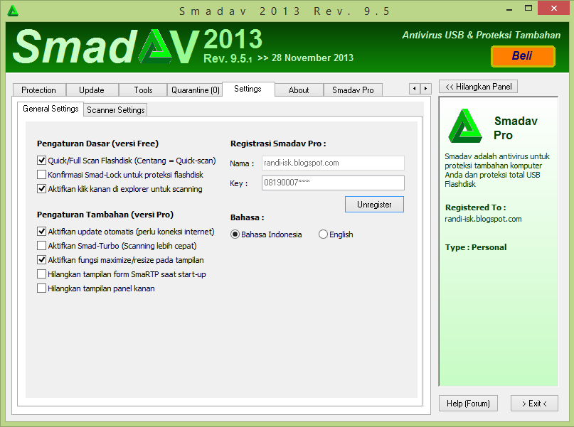 SmadAV 2013 Rev. 9.5.1 Final Pro Full Version + Key ...