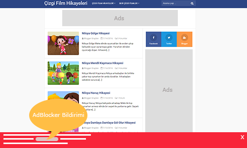 AdBlocker Bildirim Sayfası ve Uygulaması