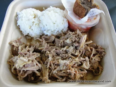 plate lunch at Hanalei Taro & Juice Co. food truck in Kauai, Hawaii