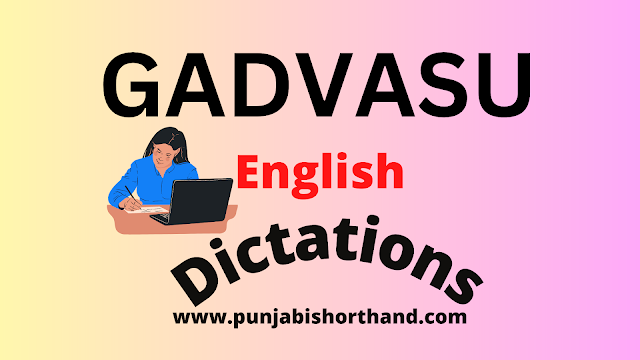 Guru Angad Dev University Stenographer Dictations English 80 WPM