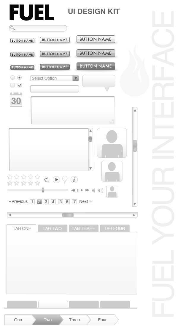 Free Web UI Wireframe Kit