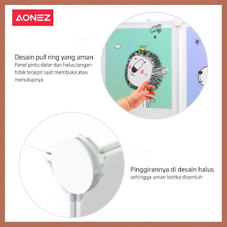 Lemari Anak Portabel Aonez Wardrobe 2 Kolom 4 Pintu