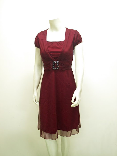 De-mode Fashion In Me Gaun Pesta Tille Import | LC-3620-Maroon