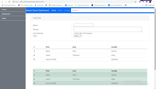 output data table scroll dashboard admin bootstrap