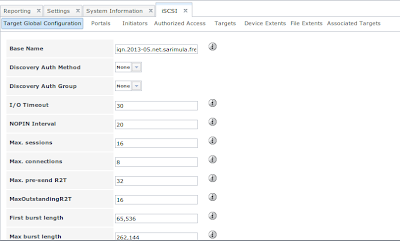 FreeNAS target global configuration