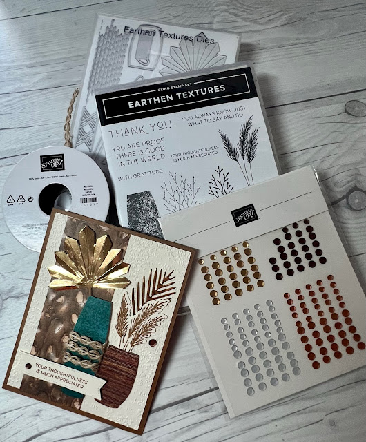 Stampin' Up! Earthen Textures Stamp Set and Dies and items used to create this card.