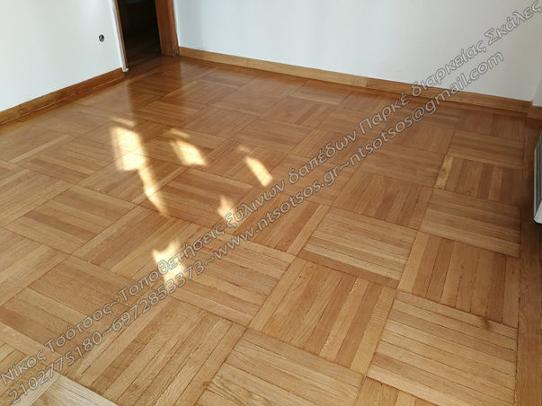 Ξύλινο πάτωμα με βερνίκι οικολογικό σατινέ