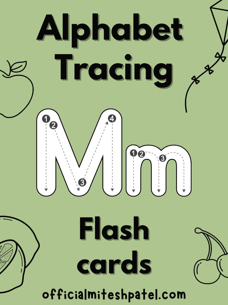 Free Printable Letter M Alphabet Tracing Flash Cards