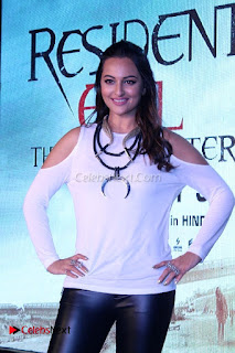 Bollywood Actress Sonakshi Sinha Pos in Leather Pants at Launch Of Virtual Reality Hepatic Gaming Experience  0005.jpg