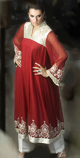  Red Anarkali Dress