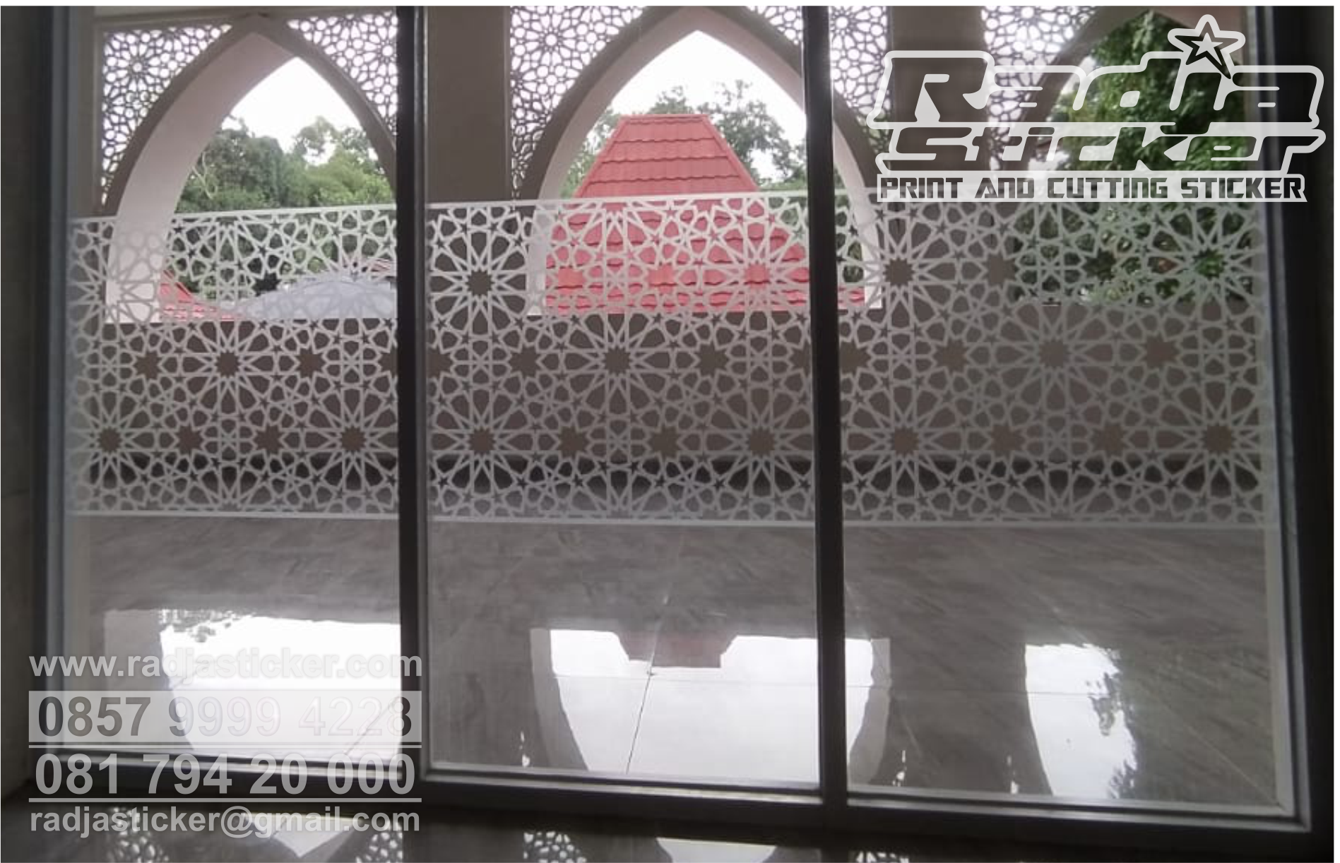  Stiker  Kaca  Pintu  Masjid Motif Maroko Abad Kejayaan 