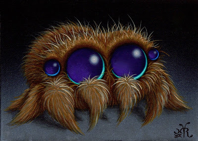 Cute Jumping Spider Painting by Natalie VonRaven