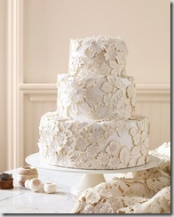 Embroidered Lace and Appliqued Wedding Cake from Martha Stewart Living