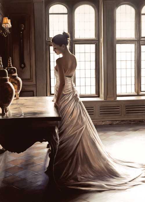 rob hefferan pinturas hiper realistas mulheres noivas casamento beleza vestidos festa gala