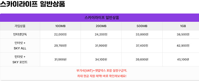스카이라이프 인터넷 가입, 인터넷파파에서 더 큰 혜택을 누리세요!
