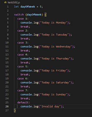 Switch Syntax Example in Javascript