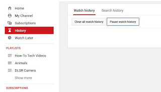 How to pause YouTube video watch history?