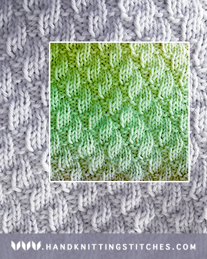 Hand Knitting Pattern - Left Diagonal Rib Knit Purl Pattern