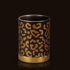 pencil cup, leopard pattern, 24K gold