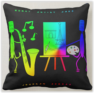 Robot Artist Jazz Famous MixTape Pillow