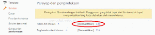 Cara Setting Robots.txt di Blogger dan Webmaster Tools