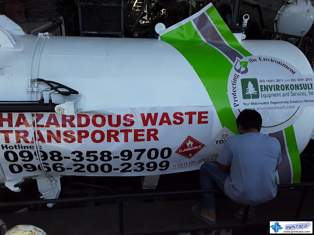 Hazardous Waste Tanker Truck Sticker Installation