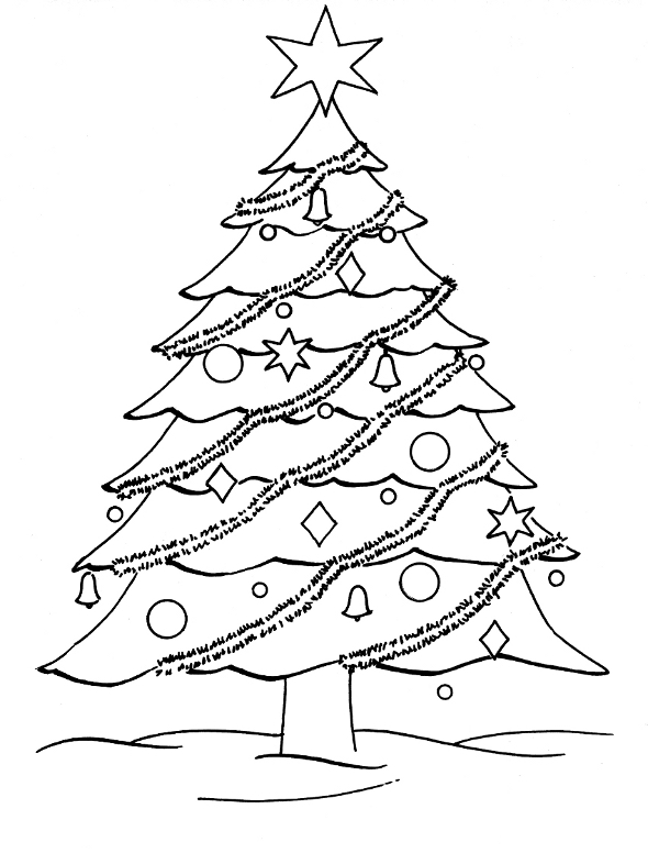 Christmas Tree Coloring Pages 2