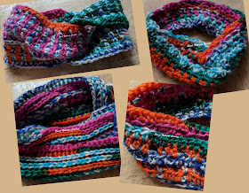 collage photo of all four turban headbands by sweet nothings crochet