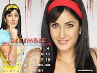 Katrina Kaif 2010 December Calendar Wallpapers