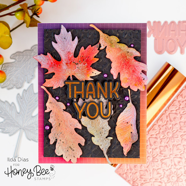 Fallen Leaves Card Set, Honey Bee Stamps, autumn, Fall,glimmer foil, Dies,Card Making, Stamping, Die Cutting, handmade card, ilovedoingallthingscrafty, Stamps, how to,