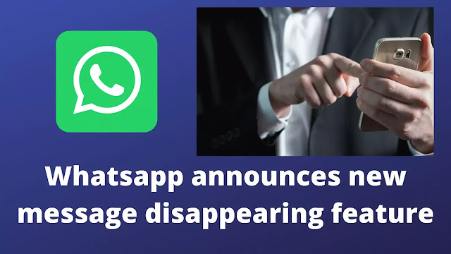image of whatsapp new message disappearing feature
