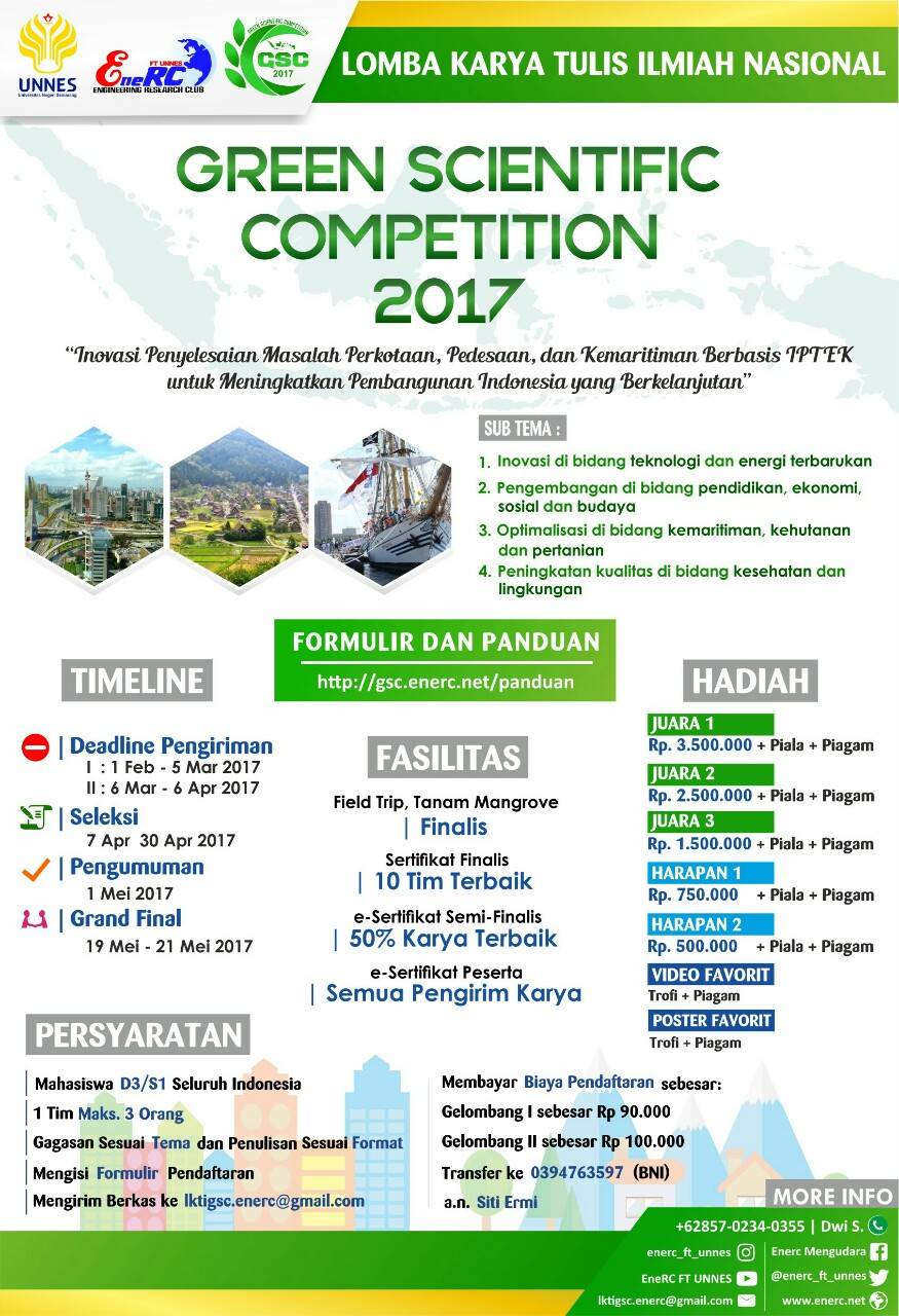 Lomba Karya Tulis Ilmiah Nasional GSC 2017 di UNNES - Info 