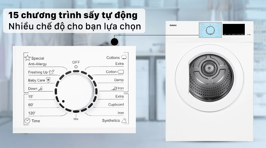 Máy sấy thông hơi Galanz 7 Kg DV-70T5C(W)